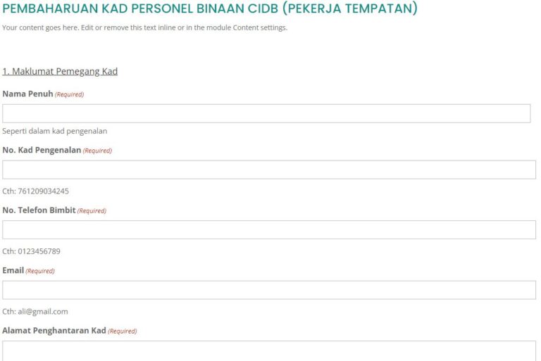 How To Renew CIDB Green Card