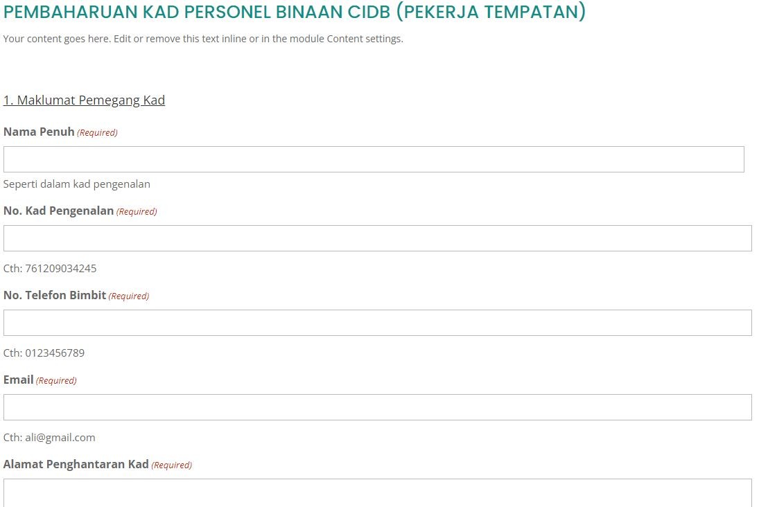 How To Renew CIDB Green Card